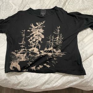 Canoe and Lake crop t shirt